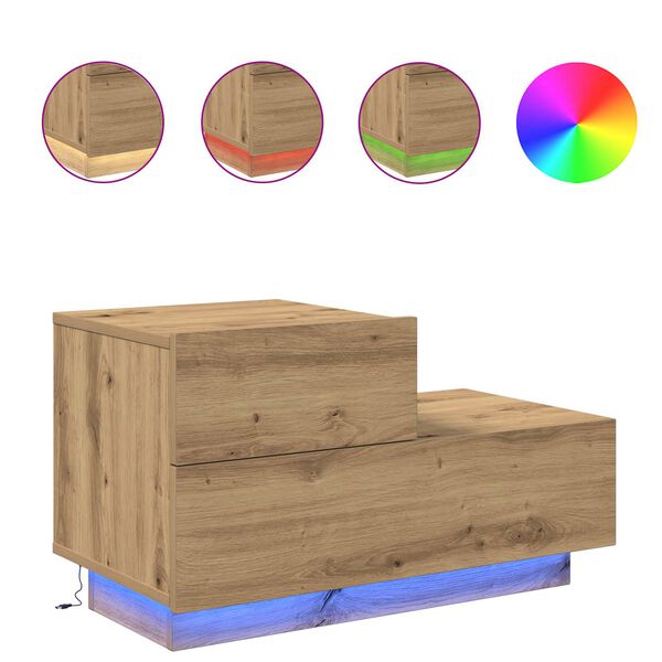 vidaXL Noćni ormar s ladicama Umjetnički hrast 70 x 36 x 40,5 cm