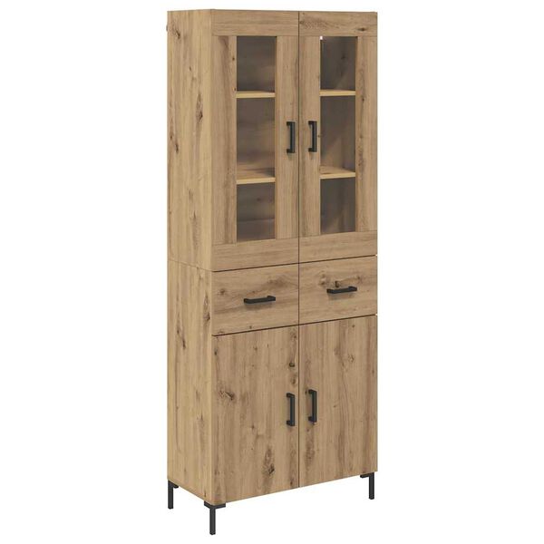 vidaXL Highboard s ladicama 2 pcs Umjetnički hrast Konstruirano drvo