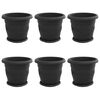 vidaXL Saksije za biljke 6 pcs Crna &Oslash; 30 x 25 cm Plastika