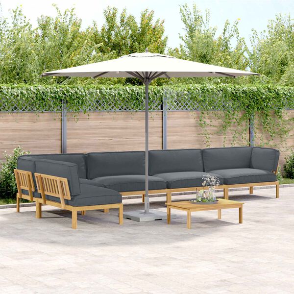 vidaXL Set sofe s jastukom 6 pcs Antracit Čvrsto drvo akacije