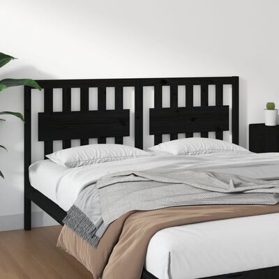 vidaXL Uzglavlje za krevet crno 165,5 x 4 x 100 cm od masivne borovine