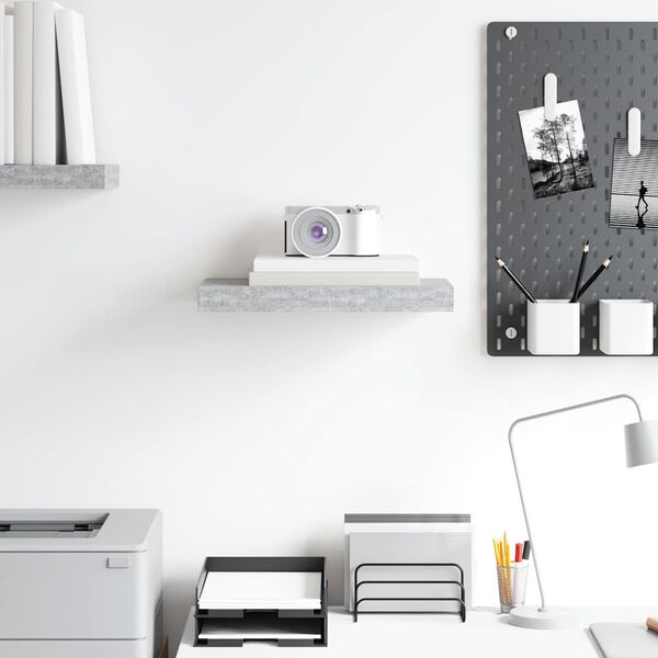 vidaXL Plutajuća zidna polica siva boja betona 40 x 23 x 3,8 cm MDF