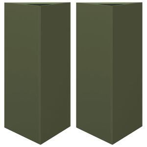 vidaXL Vrtna sadilice 2kom maslinastozelena 40x34,5x75 cm čelična