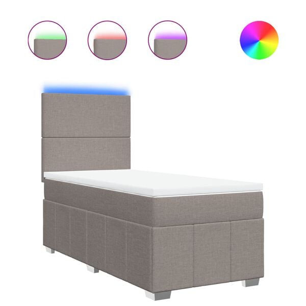 vidaXL Krevet s oprugama i madracem smeđesivi 100 x 200 cm od tkanine