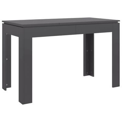 vidaXL Blagovaonski stol visoki sjaj sivi 120 x 60 x 76 cm od iverice