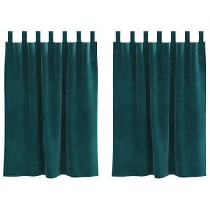 vidaXL Zavjese za zamračivanje 2 pcs Tamnozelena 140 x 140 cm Bar&scaron;un