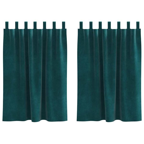 vidaXL Zavjese za zamračivanje 2 pcs Tamnozelena 140 x 140 cm Bar&scaron;un