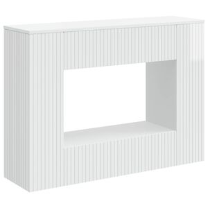 vidaXL Konzolna stolica Prugasti Visoki Sjaj Bijeli 101 x 29 x 74 cm