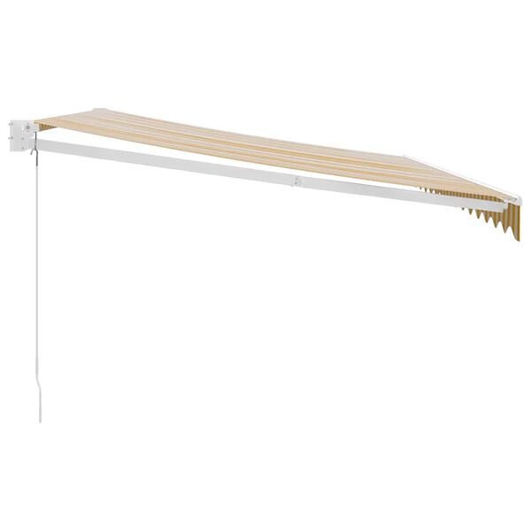 vidaXL Tenda na uvlačenje žuto-bijela 4 x 3 m od tkanine i aluminija