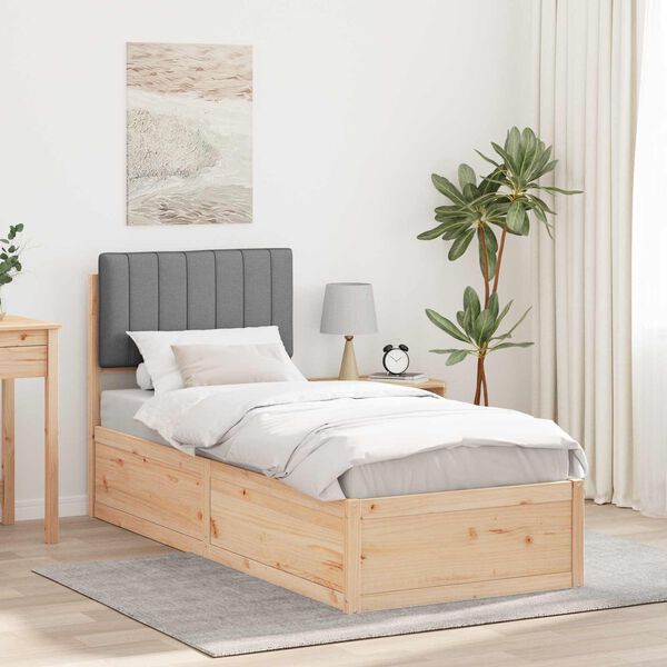 vidaXL Krevetni okvir s tapiciranim uzglavljem Svijetlo siva