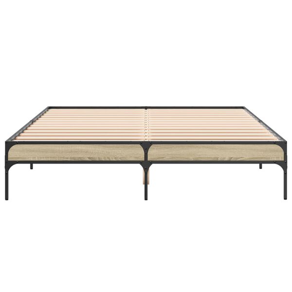 vidaXL Okvir za krevet boja hrasta 160x200 cm konstruiran drvo i metal