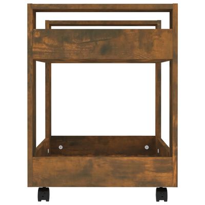 vidaXL Kolica za radni stol boja dimljenog hrasta 60x45x60 cm drvena