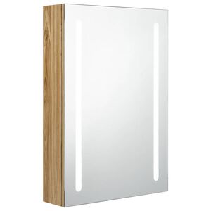 vidaXL LED kupaonski ormarić s ogledalom boja hrasta 50 x 13 x 70 cm