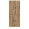 vidaXL Highboard Umjetnički hrast 69,5 x 34 x 180 cm Konstruirano drvo