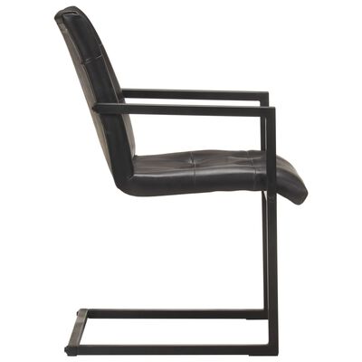 vidaXL Konzolne blagovaonske stolice od prave kože 4 kom crne