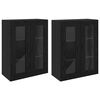 vidaXL Ormarčići montirani na zid 2 pcs Crni hrast 69,5 x 34 x 90 cm