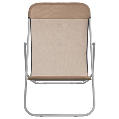 vidaXL Sklopive stolice za plažu 2kom smeđesivi od tekstilena i čelika