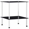 vidaXL Police s 2 razine crne 40 x 40 x 47 cm od kaljenog stakla
