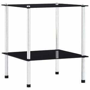 vidaXL Police s 2 razine crne 40 x 40 x 47 cm od kaljenog stakla