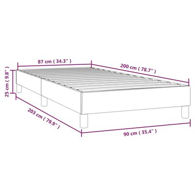 vidaXL Okvir za krevet tamnosivi 90x200 cm baršunasti