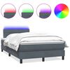 vidaXL Box Spring krevet s madracem i LED tamno sivi 120x220 cm bar&scaron;un