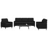 vidaXL 3-dijelni set sofa s jastucima crni bar&scaron;unasti