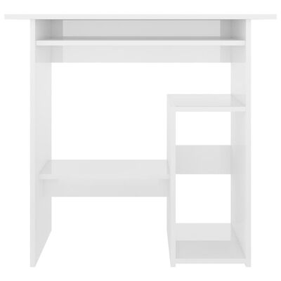 vidaXL Radni stol visoki sjaj bijeli 80 x 45 x 74 cm od iverice