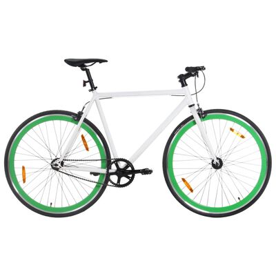 vidaXL Bicikl s fiksnim zupčanikom bijelo-zeleni 700c 51 cm