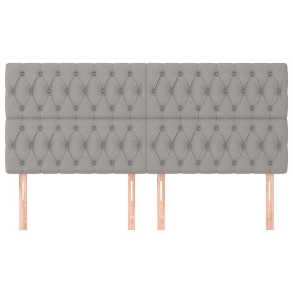 vidaXL Uzglavlje svijetlosivo 200x7x118/128 cm tkanina