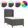 vidaXL Krevet box spring s madracem LED tamnosivi 100x200 cm bar&scaron;un