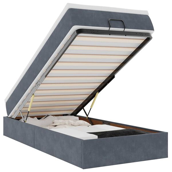 vidaXL Otomanski okvir kreveta s madraca tamnosivi 80x200cm baršunasti