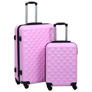 vidaXL 2-dijelni set čvrstih kovčega ružičasti ABS