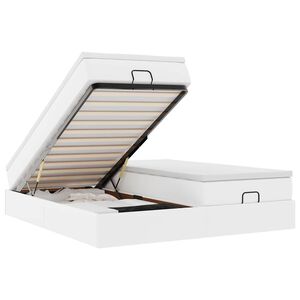 vidaXL Okvir kreveta s madracima bijela 180x200 cm umjetna koža