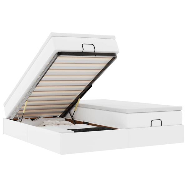 vidaXL Okvir kreveta s madracima bijela 180x200 cm umjetna koža