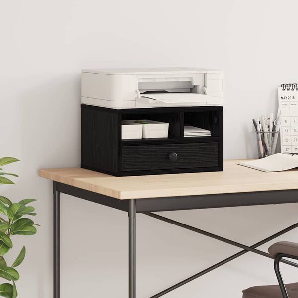 vidaXL Držač za printer Crni hrast 40 x 32 x 24 cm Konstruirano drvo