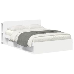 vidaXL Okvir kreveta s pohranom Bijela 140 x 200 cm Konstruirano drvo