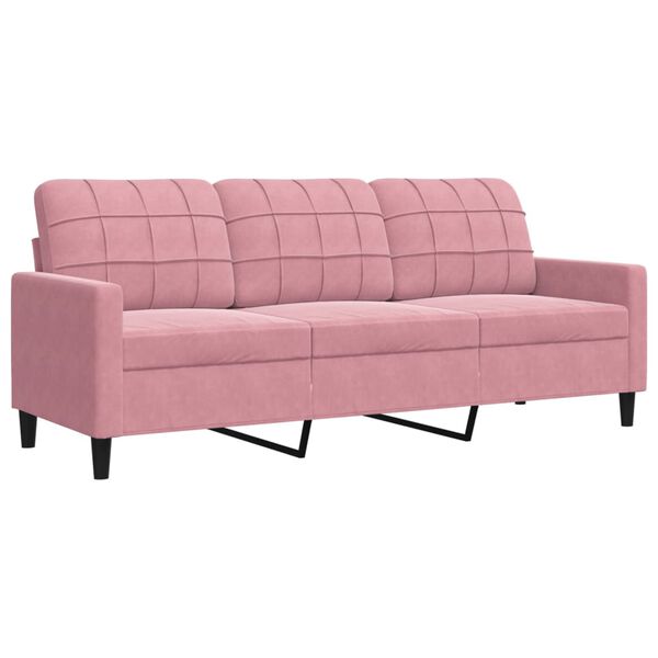 vidaXL 3-dijelni set sofa s jastucima ružičasti bar&scaron;unasti