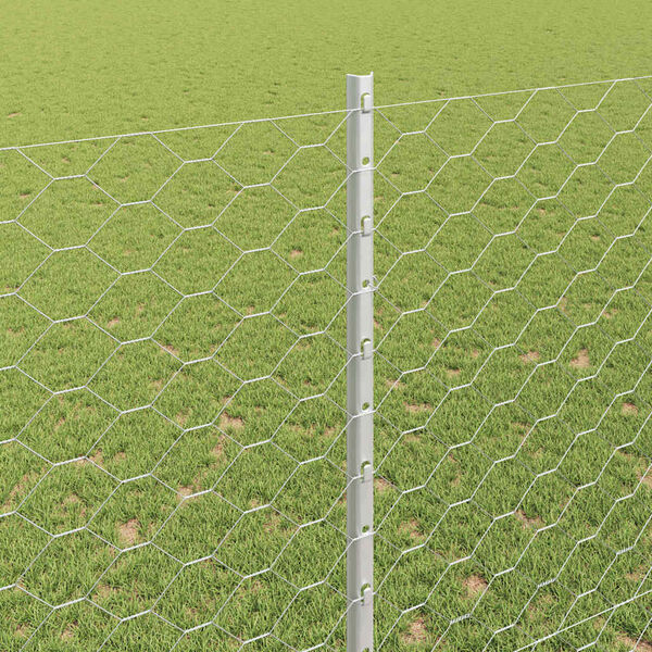 vidaXL Ograda s postovima Srebrno 1,5 x 10 m Čelik