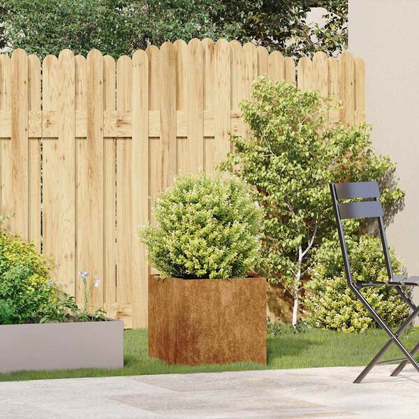 vidaXL Sadilica boja hrđe 40x40x40 cm od pohabanog čelika