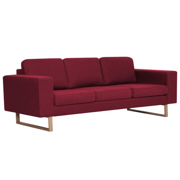 vidaXL 2-dijelni set sofa od tkanine crvena boja vina