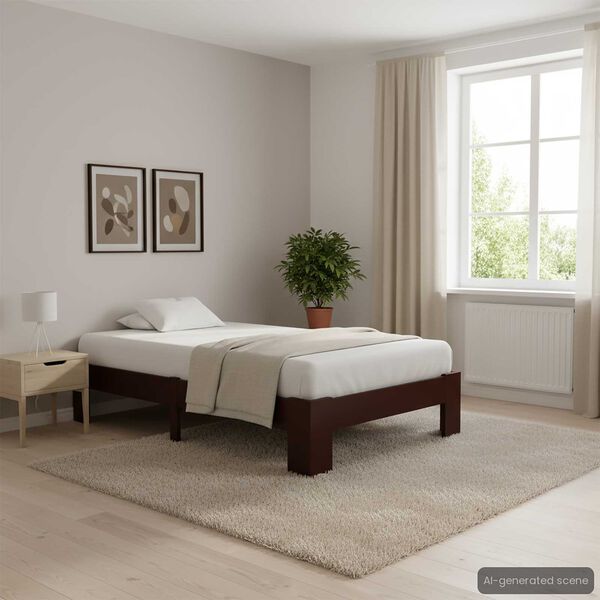 vidaXL Okvir za krevet od masivne borovine tamnosmeđi 100 x 200 cm