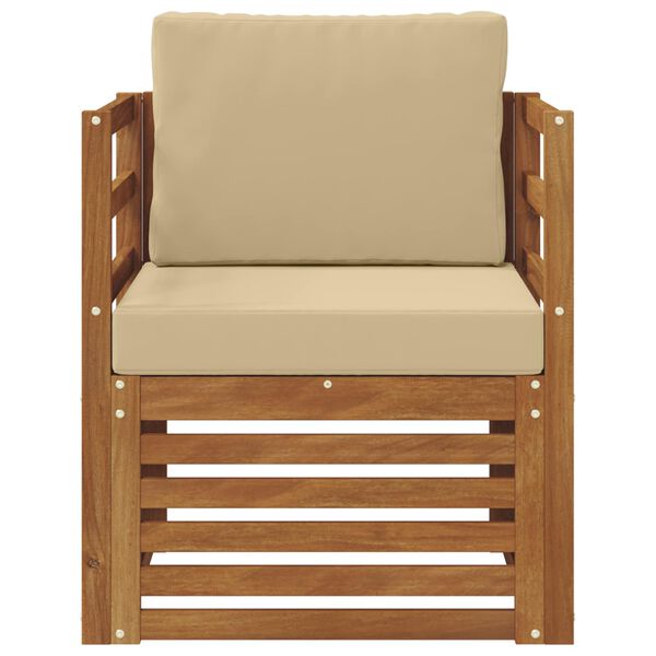 vidaXL Set vanjskih sofa s jastukom Prirodna 67 x 63 x 73 cm