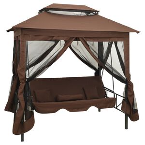 vidaXL Gazebo konvertibilna ljuljačka boja kave