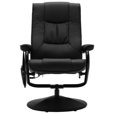 vidaXL Masažna fotelja s osloncem za noge od umjetne kože crna