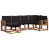 vidaXL Set vanjskih sofa 6 kom. Prirodna i crna