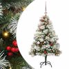 vidaXL Umjetno božićno drvce S LED lampica Zelena i bijela 150 cm