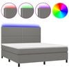 vidaXL Krevet box spring s madracem LED tamnosivi 180x200 cm tkanina