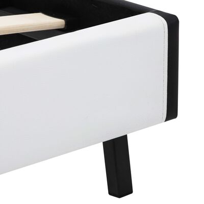 vidaXL Okvir za krevet od umjetne kože LED bijelo-crni 90 x 200 cm