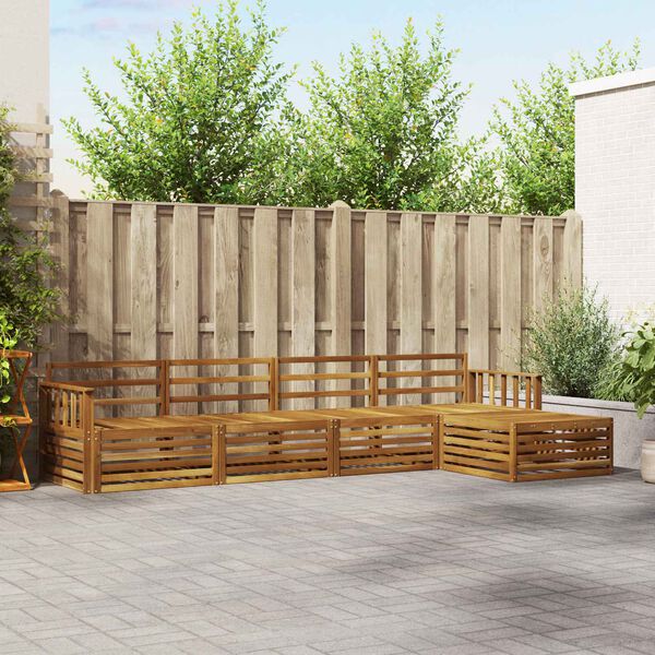 vidaXL Set vanjskih sofa 5 pcs Prirodna Čvrsto drvo akacije