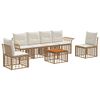vidaXL Set vanjskih sofa 7 pcs Prirodna i krema bijela Poliester